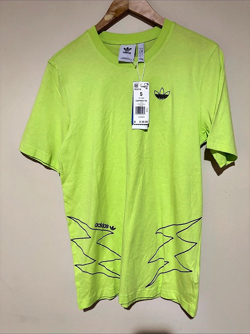 adidas Originals Lightning Tee Graphic Tee Green Small